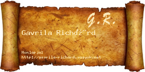 Gavrila Richárd névjegykártya